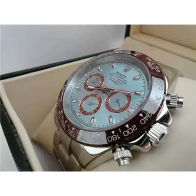 Mens Rolex Daytona Blue Dial Stainless Steal Brown Bezel