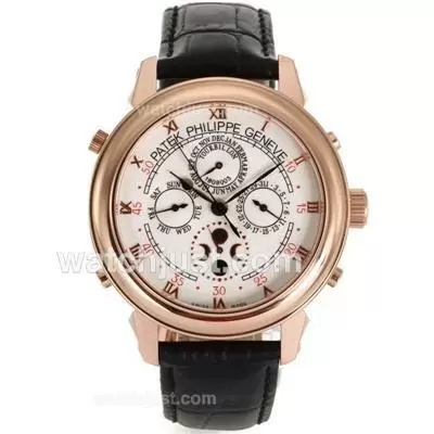 Patek Philippe Astronomical Celestial Double Dial Rose Gold Case With White Dial