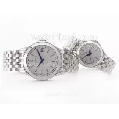 Patek Philippe Calatrava S/s White Dial Stick Marking Couple Watch