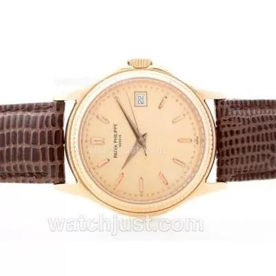 Patek Philippe Calatrava Automatic Rose Gold Case With Champagne Dial