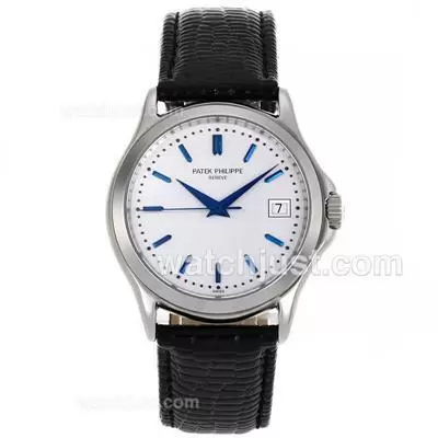 Patek Philippe Calatrava Automatic With White Dial Blue Stick Marking