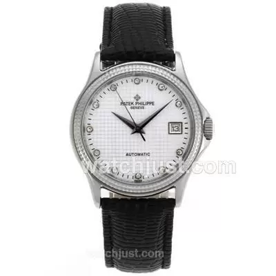 Patek Philippe Calatrava Automatic Diamond Markers With White Dial Sapphire Glass