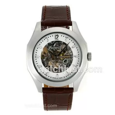 Patek Philippe Classic Automatic With Skeleton Dial Brown Leahter Strap