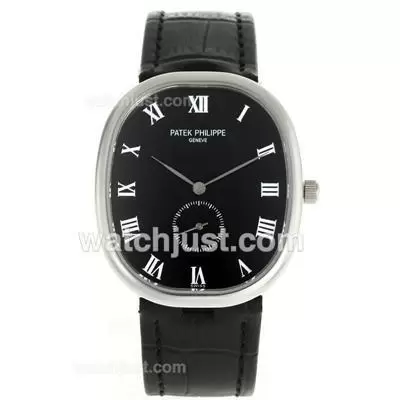 Patek Philippe Classic Roman Markers With Black Dial Sapphire Glass