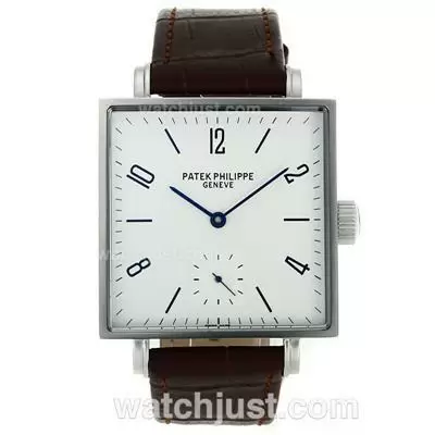 Patek Philippe Classic Manual Winding With White Dial Leather Strap