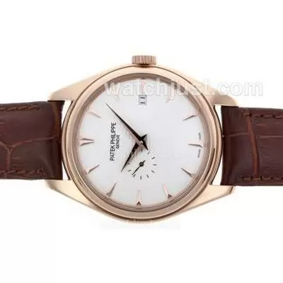 Patek Philippe Classic Automatic Rose Gold Case With White Dial