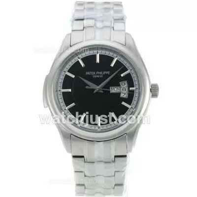 Patek Philippe Automatic With Black Dial S/s