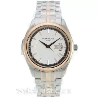 Patek Philippe Two Tone Automatic With White Dial