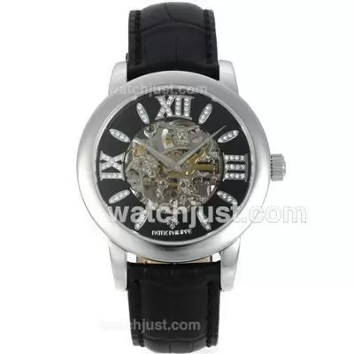 Patek Philippe Automatic With Skeleton/black Dial Sapphire Glass