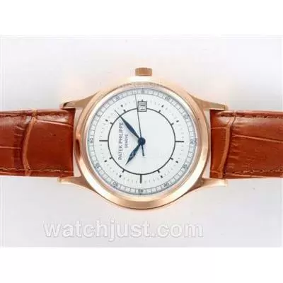 Patek Philippe Classic Automatic Rose Gold Case With White Dial