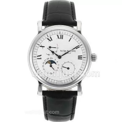 Patek Philippe Automatic Working Power Reserve With White Dial