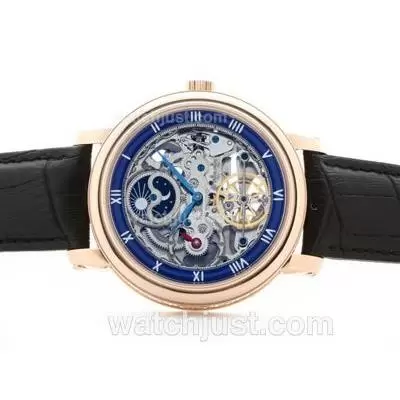 Patek Philippe Skeleton Tourbillon Sm Phase Automatic Rose Gold Case Blue Inner Bezel