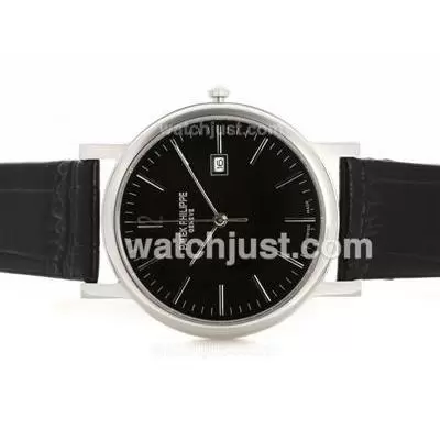 Patek Philippe Classic With Black Dial And Leather Strap