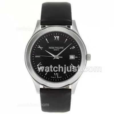 Patek Philippe Classic Automatic With Black Dial Leather Strap