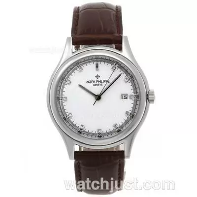 Patek Philippe Classic Automatic With White Dial Leather Strap