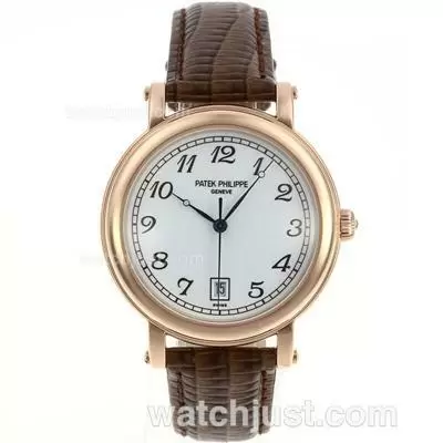 Patek Philippe Classic Automatic Rose Gold Case With White Dial Number Markers