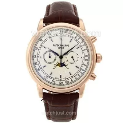 Patek Philippe Classic Working Rose Gold Case With Beige Dial Stick Markers