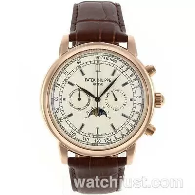 Patek Philippe Classic Working Rose Gold Case With White Dial Stick Markers