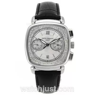 Patek Philippe Classic Automatic Diamond Bezel With White Dial 18k Plated Gold Movement