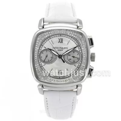 Patek Philippe Classic Automatic Diamond Bezel With White Dial 18k Plated Gold Movement