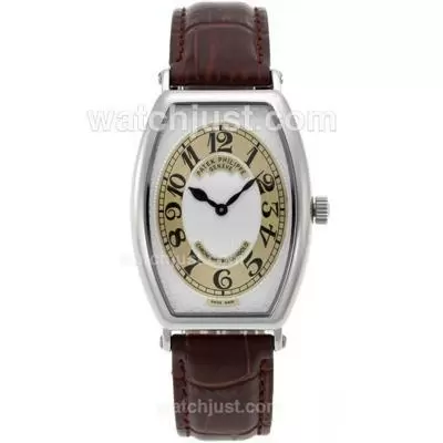 Patek Philippe Classic Automatic Movement With White Dial Leather Strap