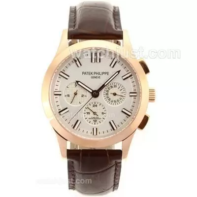 Patek Philippe Classic Automatic Rose Gold Case Stick Markers With White Dial Sapphire Glass