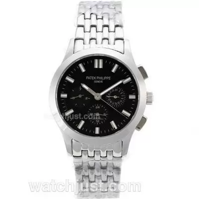 Patek Philippe Classic Automatic Stick Markers With Black Dial S/s Sapphire Glass