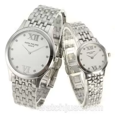 Patek Philippe Classic Diamond Markers With White Dial S/s Sapphire Glass