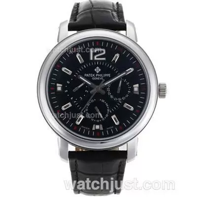 Patek Philippe Classic Automatic With Black Dial Leather Strap