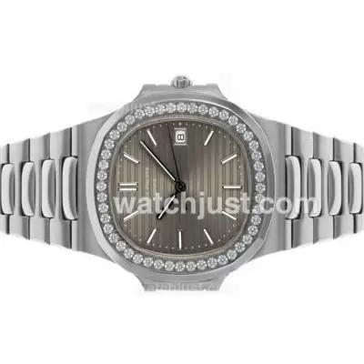 Patek Philippe Nautilus Automatic Movement Diamond Bezel With Gray Dial S/s