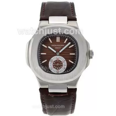 Patek Philippe Nautilus Automatic With Brown Dial Leather Strap