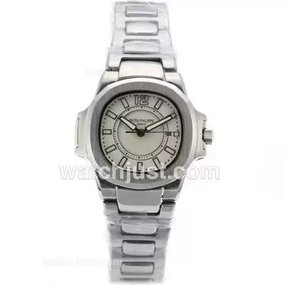 Patek Philippe Nautilus Automatic Stick Markers With White Dial S/s Sapphire Glass