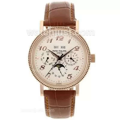 Patek Philippe Perpetual Calendar Automatic Rose Gold Case With Champagne Dial