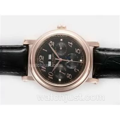 Patek Philippe Perpetual Calendar Automatic Rose Gold Case With Black Dial