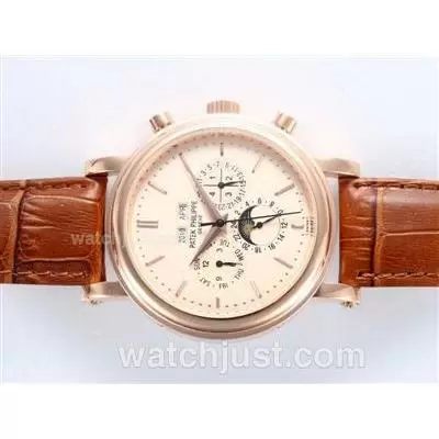 Patek Philippe Perpetual Calendar Automatic Rose Gold Case With Champagne Dial