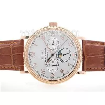 Patek Philippe Perpetual Calendar Rose Gold Case With White Dial Arabic Marking