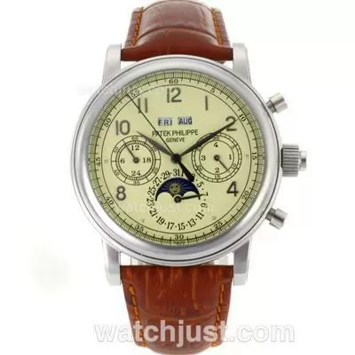 Patek Philippe Perpetual Calendar Automatic With Yellow Dial 18k Plated Gold Movement