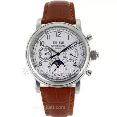 Patek Philippe Perpetual Calendar Automatic With White Dial 18k Plated Gold Movement