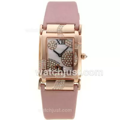 Patek Philippe Twenty 4 Limited Edition Rose Gold Case With Pink Mop Dial Lady Size