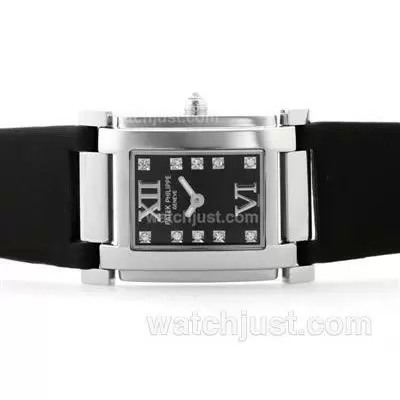 Patek Philippe Twenty 4 Hours Automatic Movement Black Dial With Diamond Marking Black Strap Lady Size