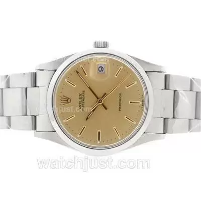 Rolex Air King Precision Automatic With Golden Dial Gold Marking Vintage Edition