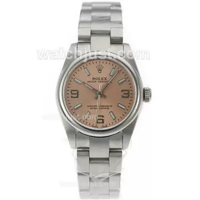 Rolex Air King Oyster Perpetual Automatic Movement With Champagne Dial S/s Mid Size