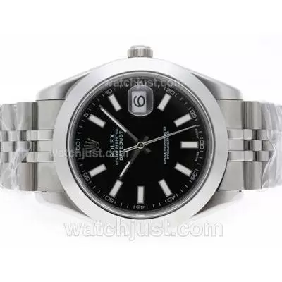 Rolex Datejust Ii Automatic Stick Marking With Black Dial 41mm Same Structure As Automatic Movement