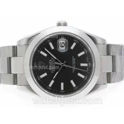 Rolex Datejust Ii Automatic Stick Marking With Black Dial 41mm Same Structure As Automatic Movement