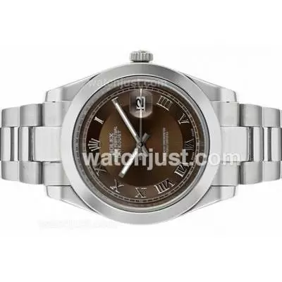 Rolex Datejust Ii Automatic Roman Markers With Brown Dial S/s