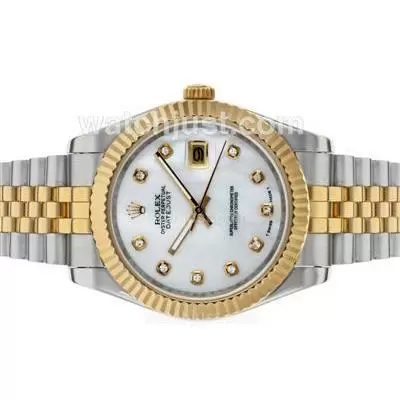 Rolex Datejust Ii Automatic Two Tone Diamond Markers With Mop Dial