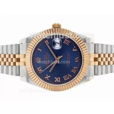 Rolex Datejust Ii Automatic Two Tone Roman Markers With Blue Dial