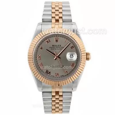 Rolex Datejust Ii Automatic Movement Two Tone Roman Markers With Gray Dial