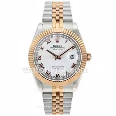 Rolex Datejust Ii Automatic Movement Two Tone Roman Markers With White Dial