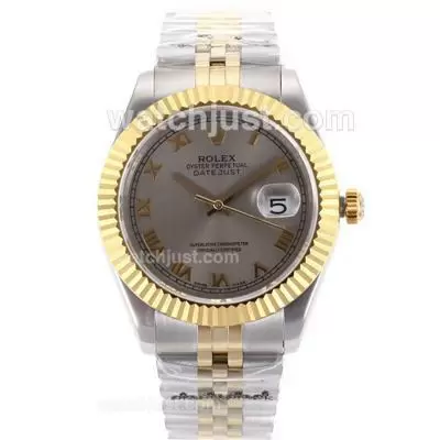 Rolex Datejust Ii Automatic Movement Two Tone Roman Markers With Gray Dial